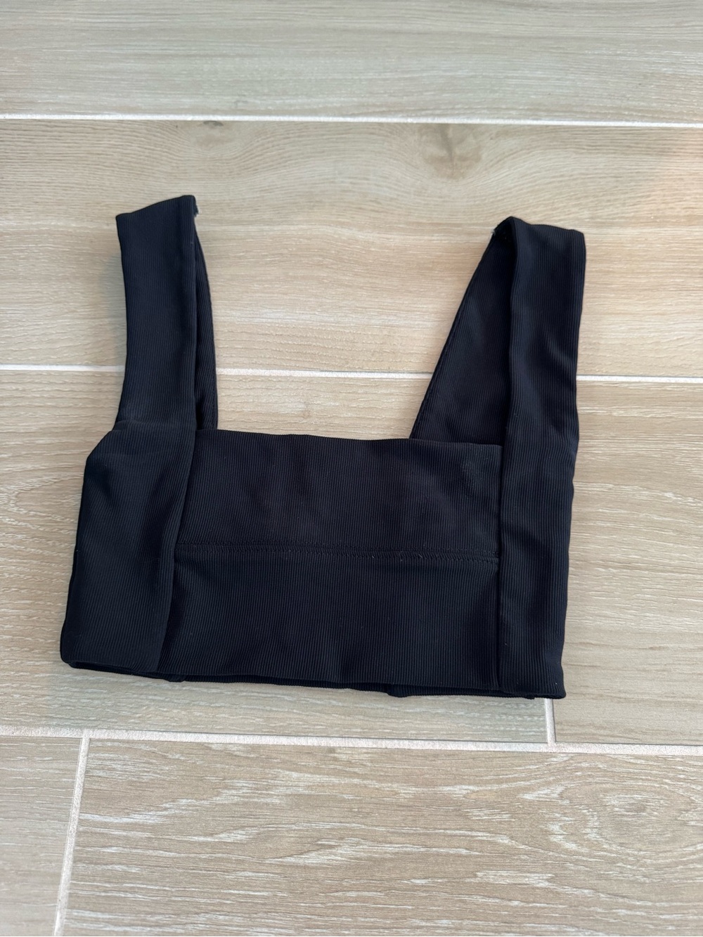 White Fox Boutique Black Ribbed Crop Tank